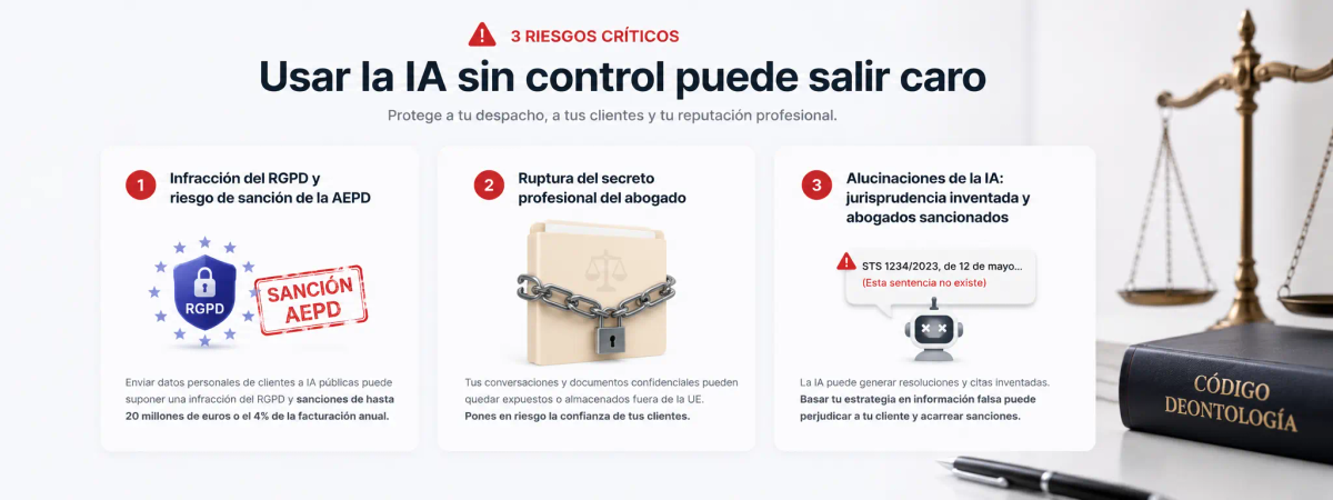 Riesgos de usar ChatGPT en un despacho: sanción AEPD, ruptura del secreto profesional y alucinaciones