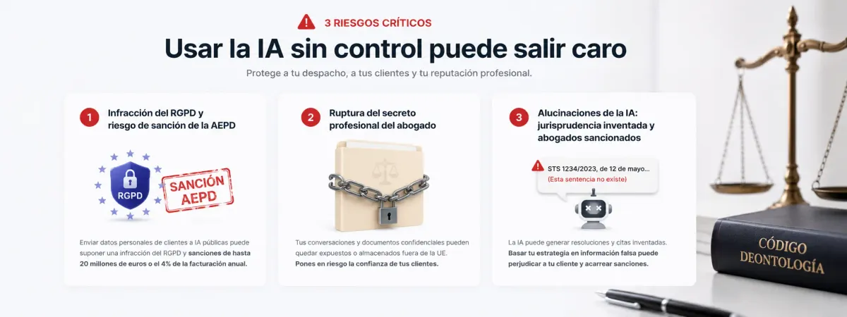 Riesgos de usar ChatGPT en un despacho: sanción AEPD, ruptura del secreto profesional y alucinaciones